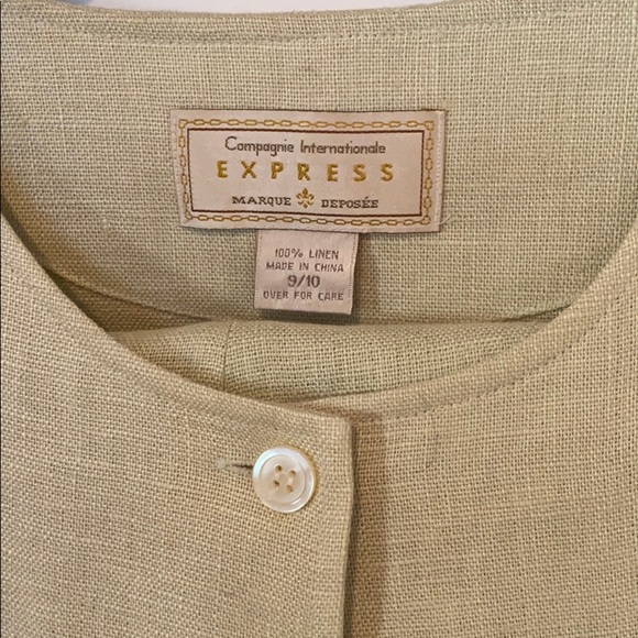Express Pure Linen Pant Suit Set - Celery Green - Picture 2 of 12